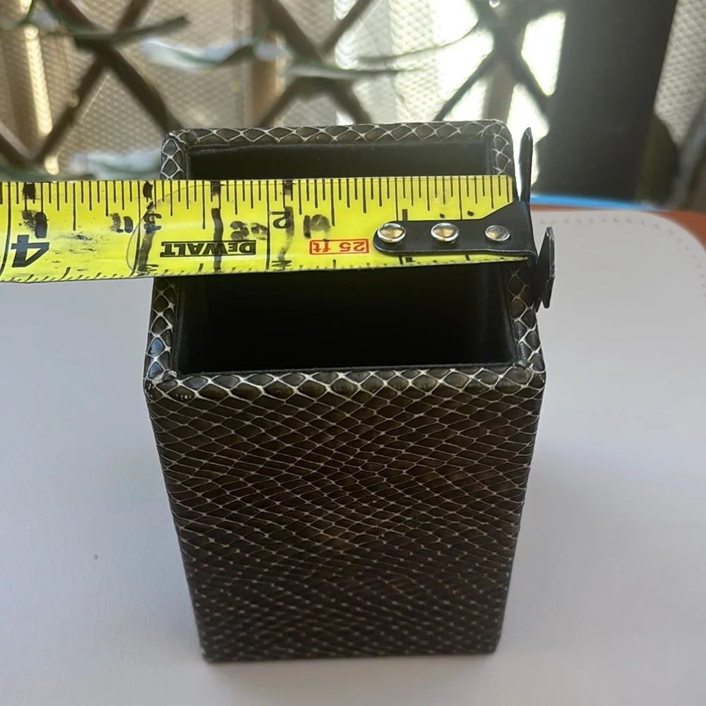 Vintage Genuine Snakeskin Pencil Cup circa 1980s